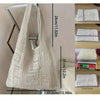 Handwoven Knit Shoulder Bag with Open-Weave Design