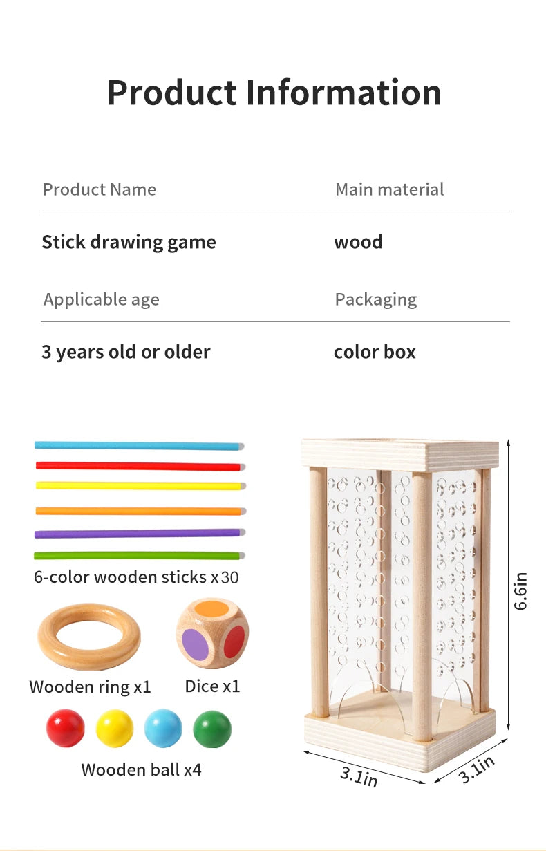 Wooden Counting Sticks and Balance Toy for Early Learning