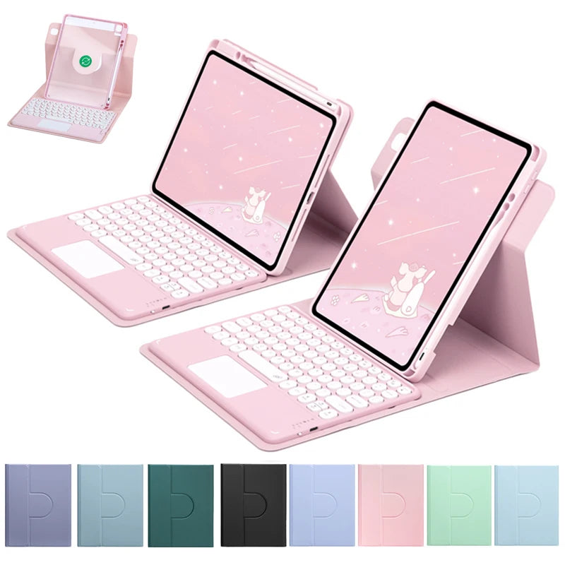 360° Rotating Keyboard Case for iPad with Magnetic Stand