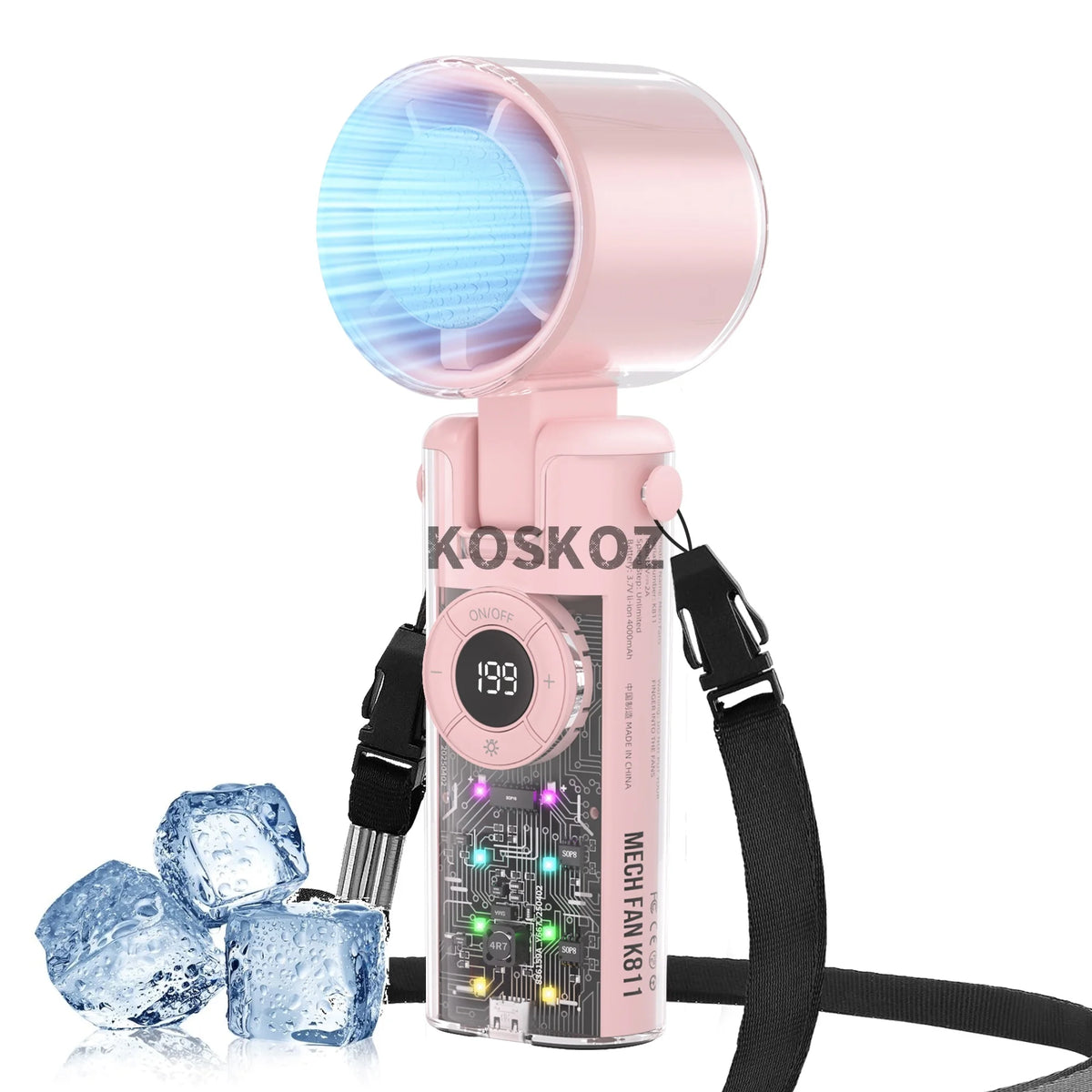 Portable Handheld Cool Mist Fan with LED Display