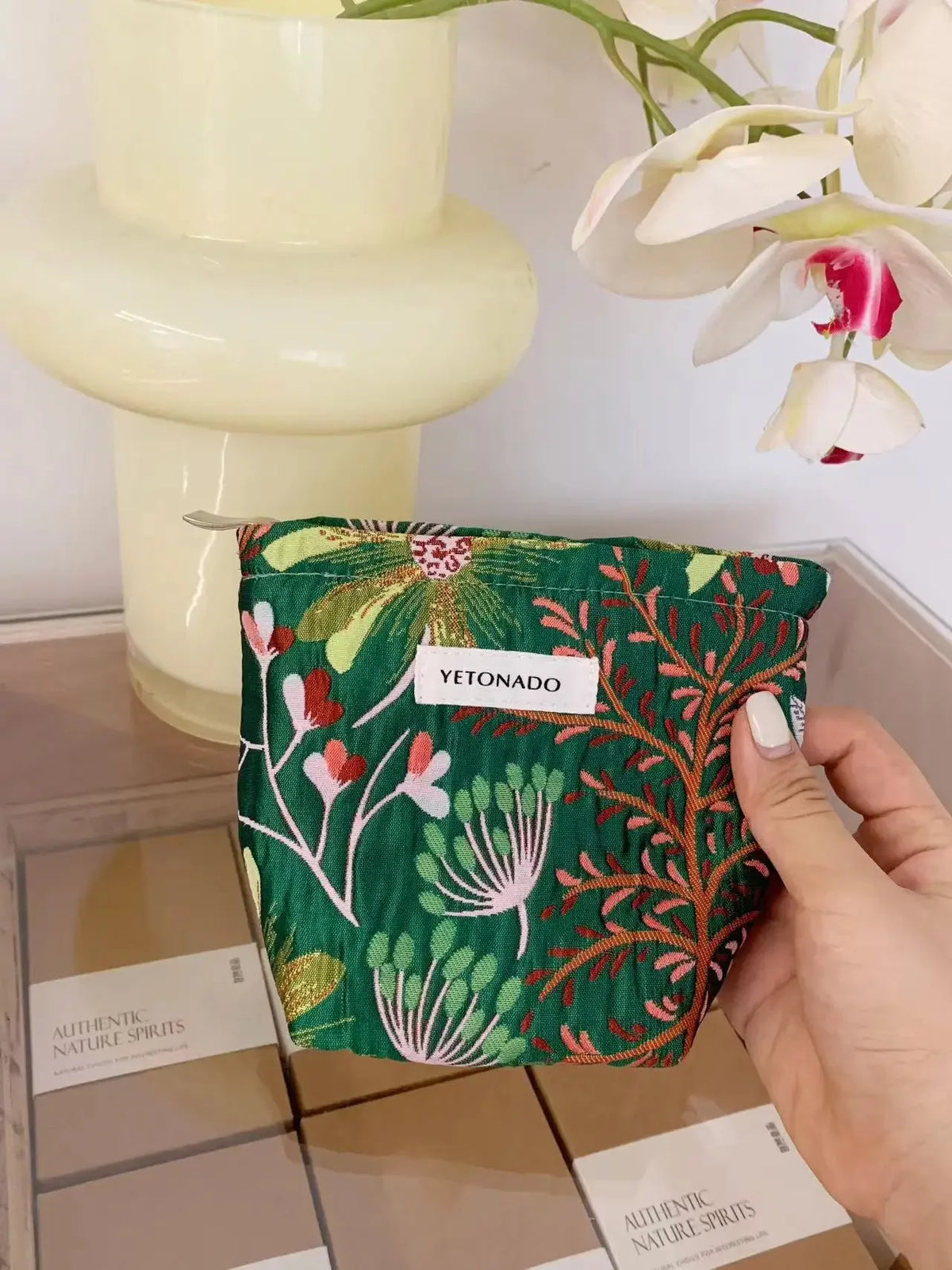 Vintage Floral Cosmetic Bag - Portable Makeup & Toiletry Organizer