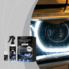 A bottle of Headlight Refurbished Suit and a box for the Headlight Restoration Kit with Long-Lasting UV Protection