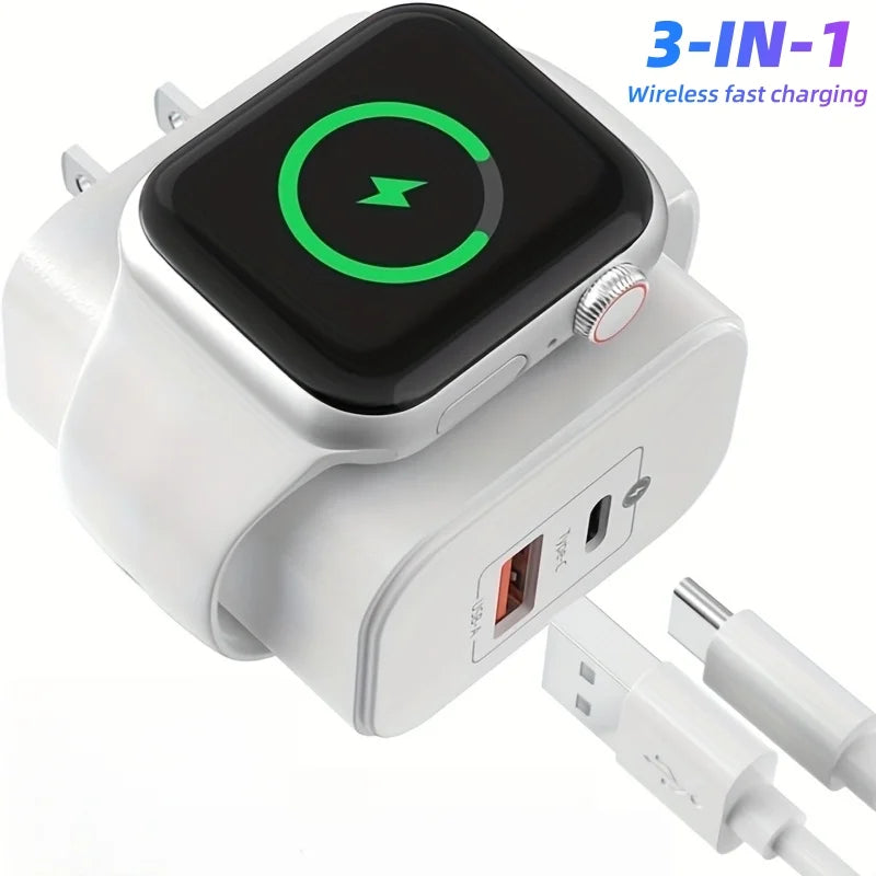 3-in-1 Fast Charging Station for Phone, Watch, and More