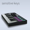 Portable 25-Key MIDI Controller with Pads and Wireless Connectivity
