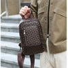 Men's Waterproof PU Leather Crossbody Bag with Geometric Pattern