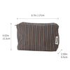 Checkered Striped Cosmetic Bag – Compact Travel Organizer