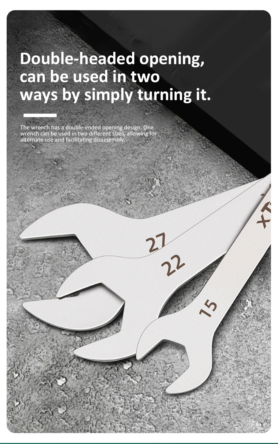 Ultra-Thin Dual-End Open Wrench for Tight Spaces