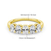 Oval Moissanite Five-Stone Ring in Solid 14K Yellow Gold