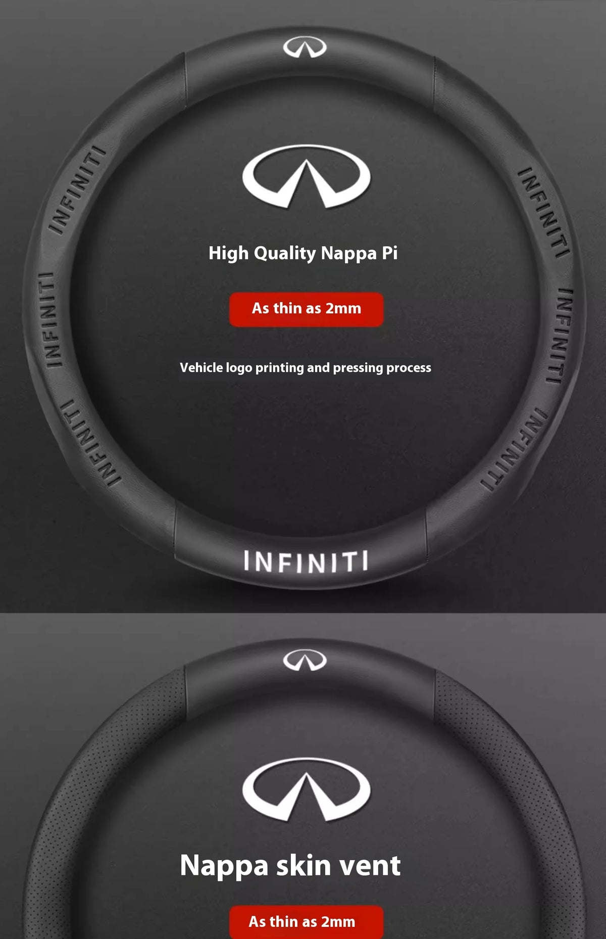 Carbon Fiber Leather Steering Wheel Cover for Infiniti Models