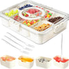 8-Compartment Portable Snack Box with Lid and Handle