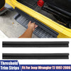 Black rubber threshold trim strips for Jeep Wrangler TJ 1997-2006