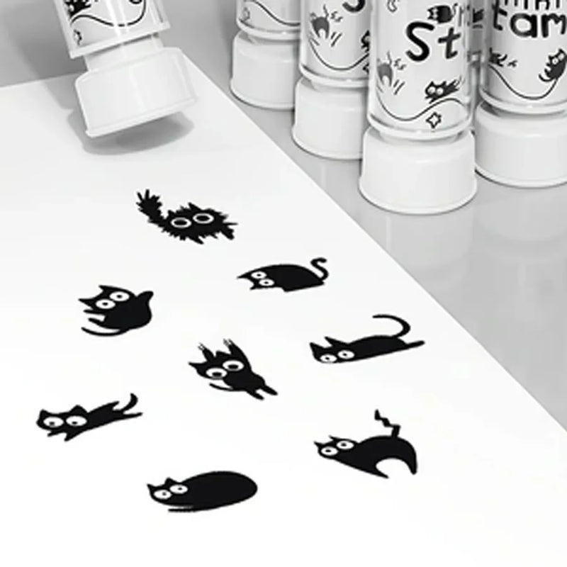 Set de Sellos de Gatitos Negros con 8 Diseños Únicos