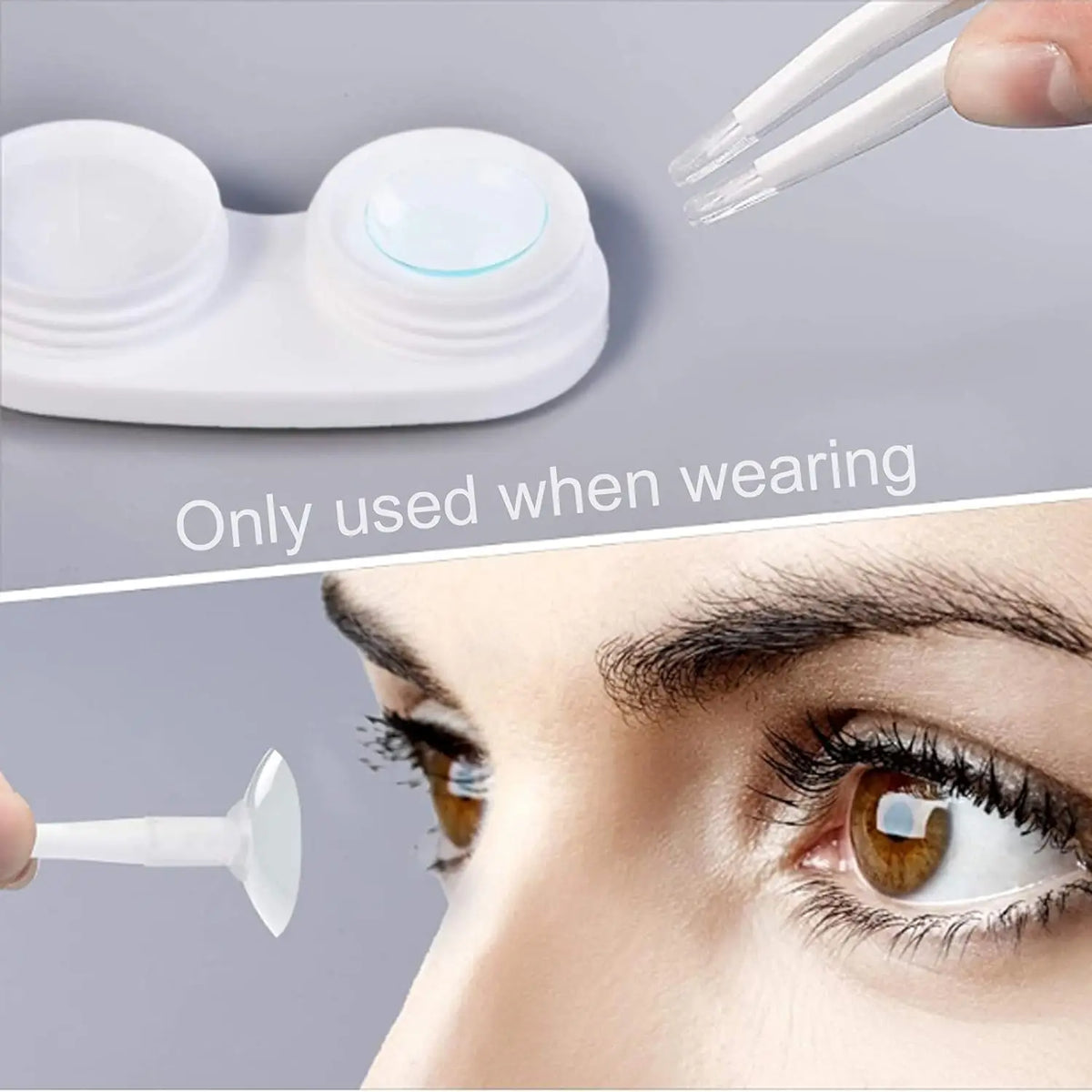 Contact Lens Applicator and Remover Tool Kit with Soft-Tip Tweezers