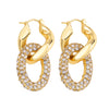 Geometric Gold Plated Huggie Hoop Earrings