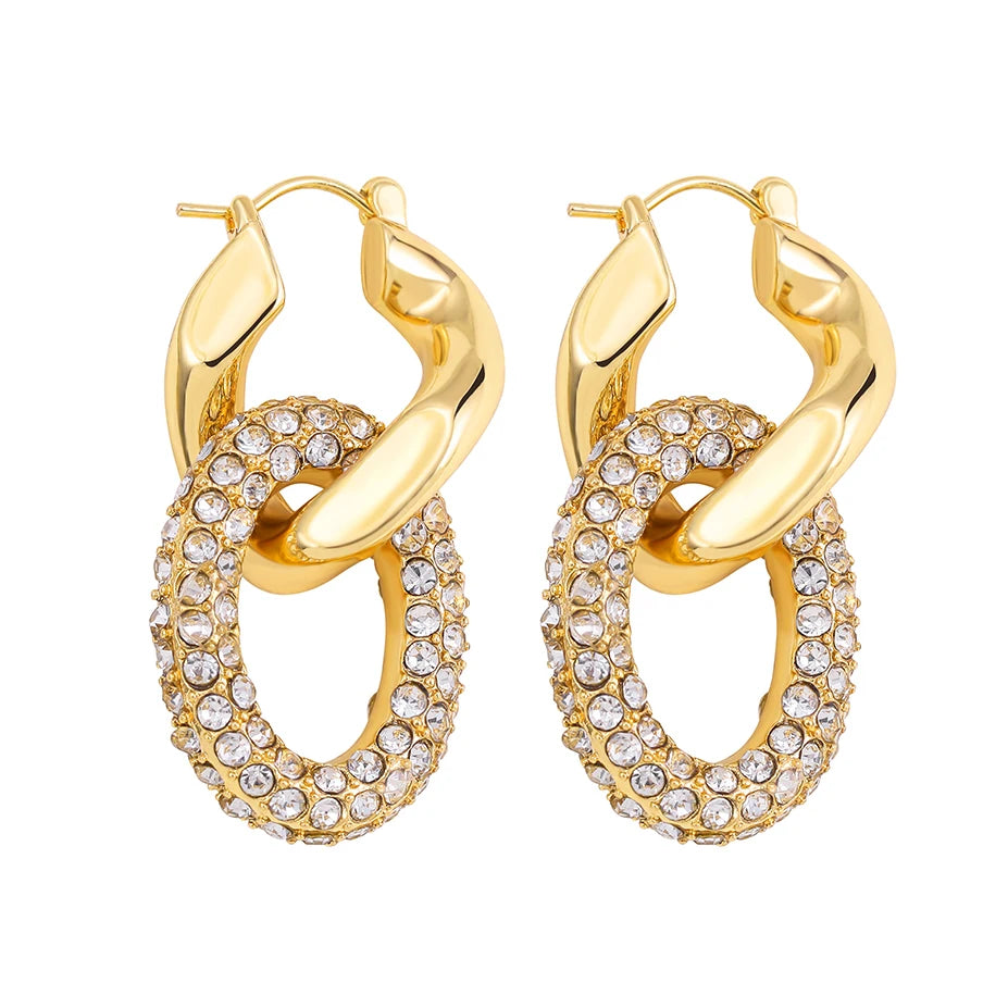 Geometric Gold Plated Huggie Hoop Earrings