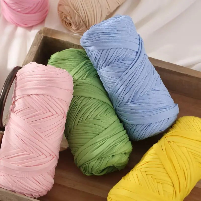 Elastic T-Shirt Yarn for Crochet and Knitting (2-Pack, 50m Each)