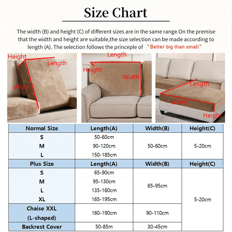 Stretch Velvet Sofa Seat Cushion Cover