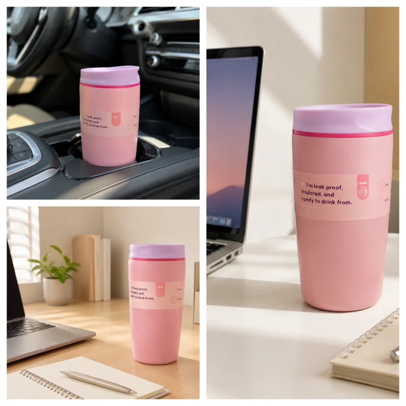 Double-Wall Insulated Coffee Tumbler with Leak-Resistant Lid
