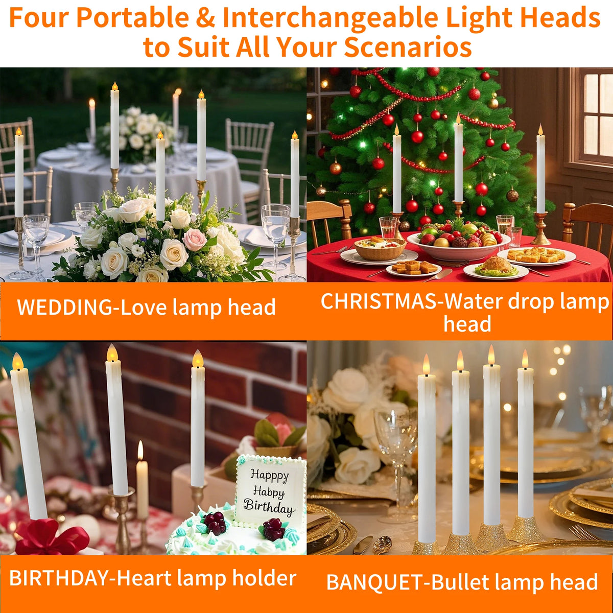 LED Flameless Taper Candles with Remote Control