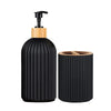 Apothecary Style Bathroom Organizer Set with Soap Dispenser and Toothbrush Holder