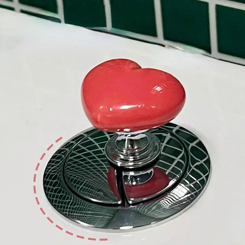 Heart-Shaped Toilet Flush Button