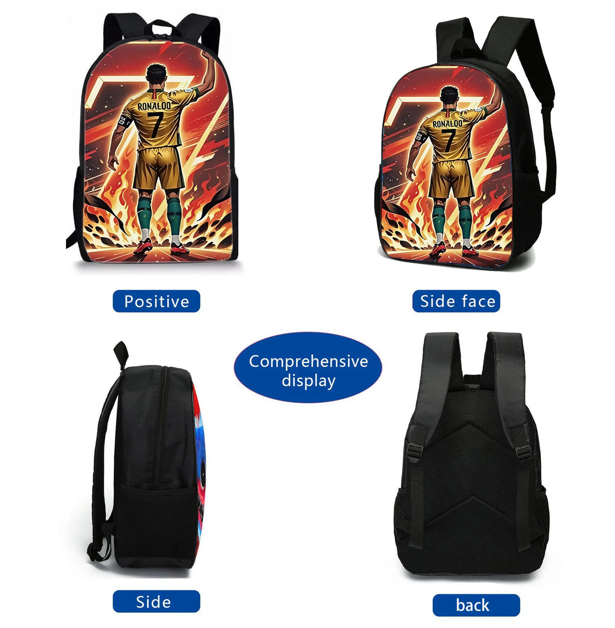Soccer Star Backpack Set for Kids with Lunch Bag & Pencil Case