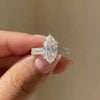 Bague en argent sterling 925 avec zircon taille marquise