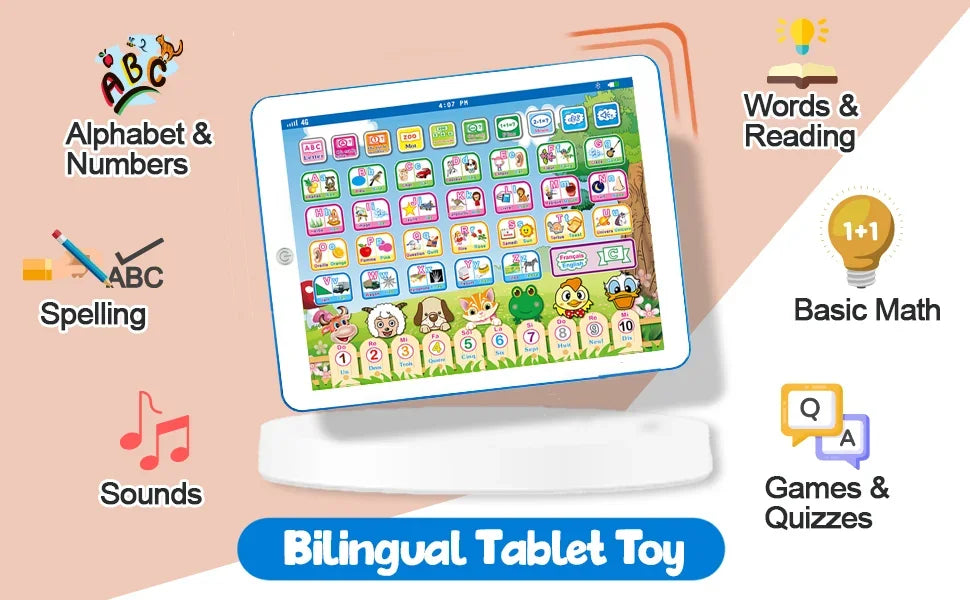 Bilingual French-English Learning Tablet for Kids