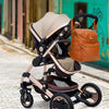 Leather-Look 20L Diaper Backpack with Stroller Straps