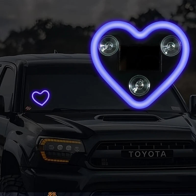 Solar Powered Heart-Shaped LED Light for Car Rear Window