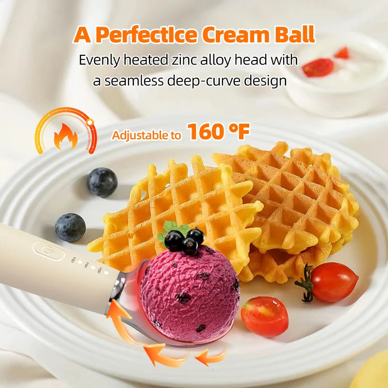 Cuillère à glace électrique chauffante ajustable