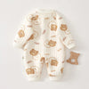 Cozy Cotton Baby Romper with Cute Bear Print