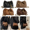 PU Leather Pleated Hobo Crossbody Bag