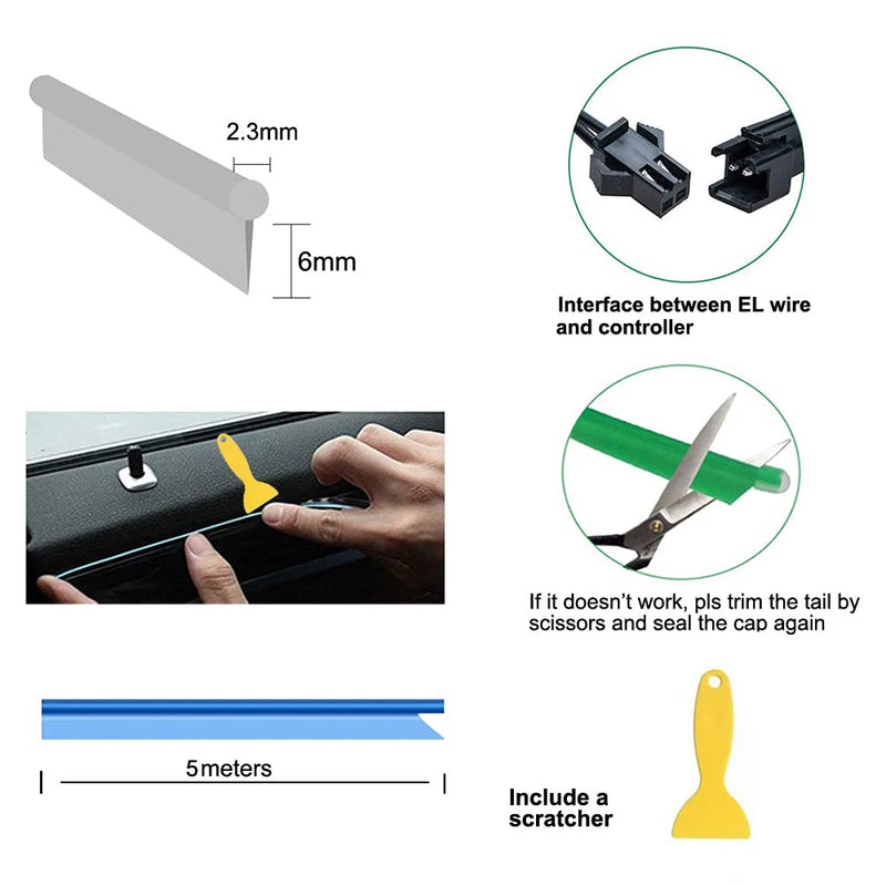Flexible USB-Powered EL Wire Ambient Light Strip