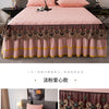 Gold Embroidered Lace Bed Skirt with Heart Pattern