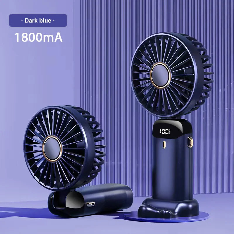 Portable Rechargeable Mini Fan with Phone Holder