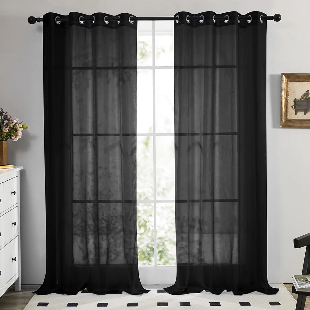 Sheer Chiffon Curtains with Light Filtering | Elegant Tulle Drapes