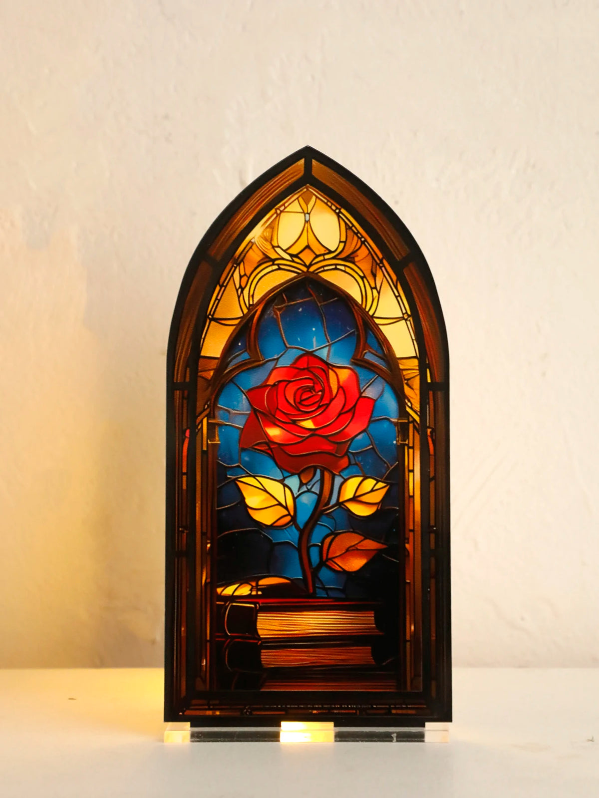 Acrylic Rose Gothic Arch Bookend for Bookshelf Decor