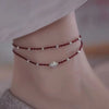 Handwoven Crystal Anklet with Natural Stone Charms