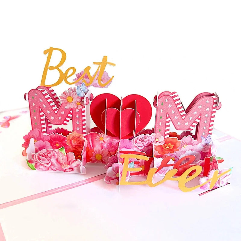3D Pop-Up Birthday Rose Card with Envelope