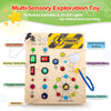Montessori Wooden Busy Board with LED Switch Controls