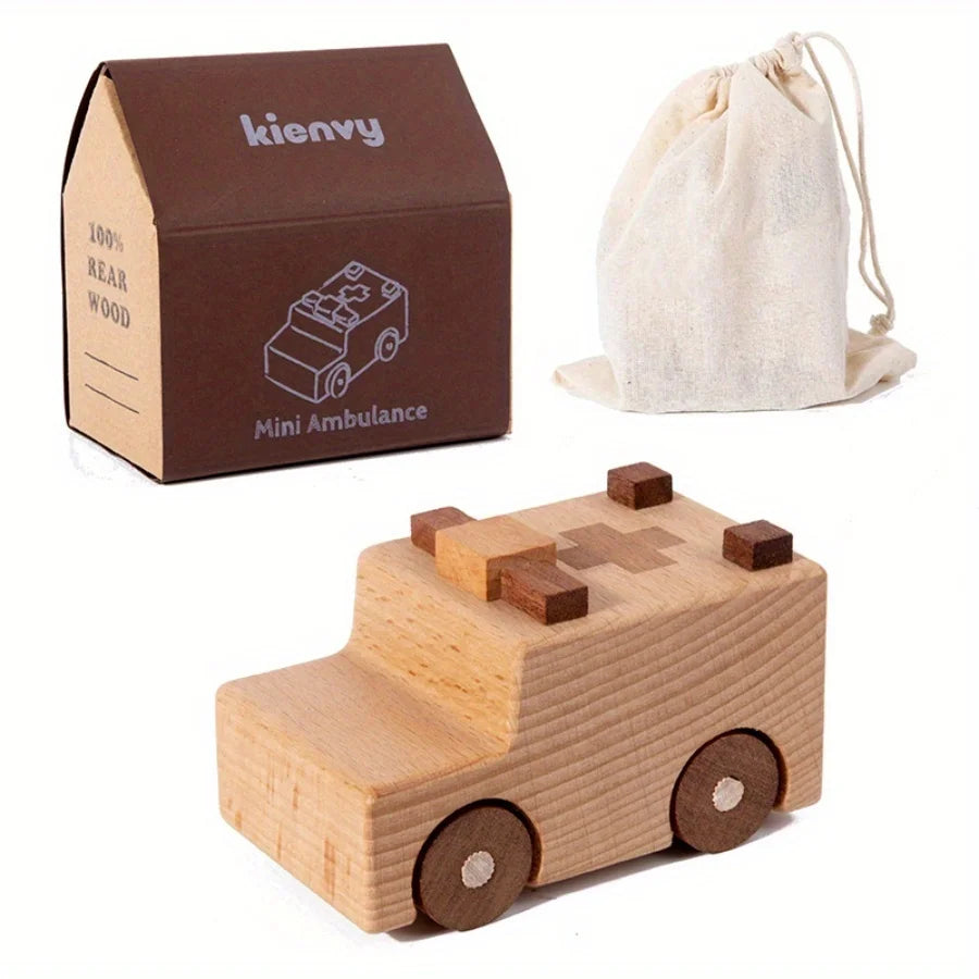 Wooden Engineering Vehicle Toy Set (11 Pieces)