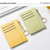 Slim Zippered Card Wallet for Women - Compact Multi-Slot Purse
