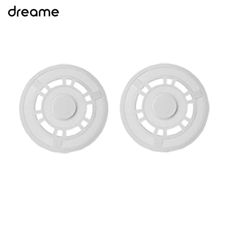 Two white replacement parts kits for Dreame robot vacuum cleaners
