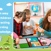 A woman teaches children how to interact and learn from knowledge using a Farm Animals Felt Story Busy Board learning set.