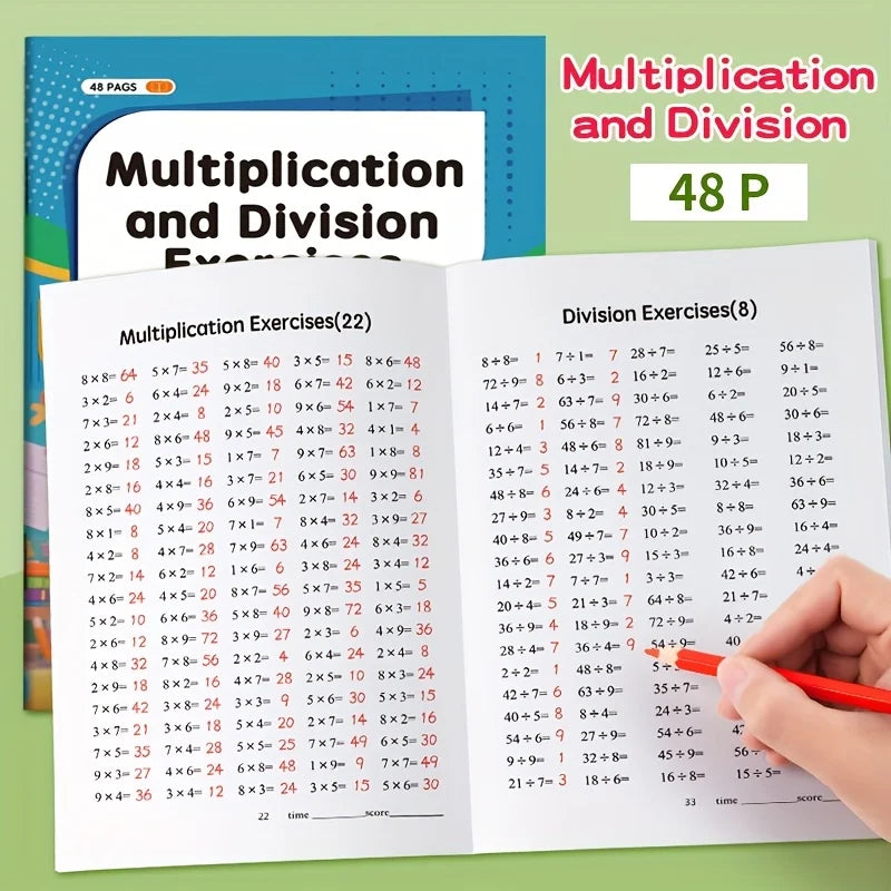 48-Page Multiplication & Division Workbook for Kids