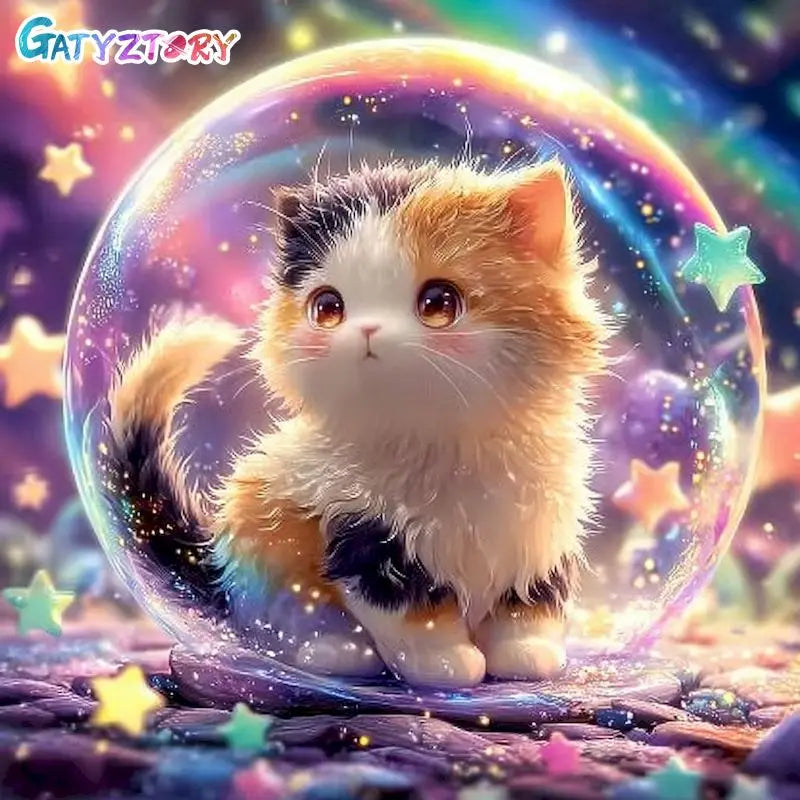 Kit de Pintura con Diamantes para Gatos