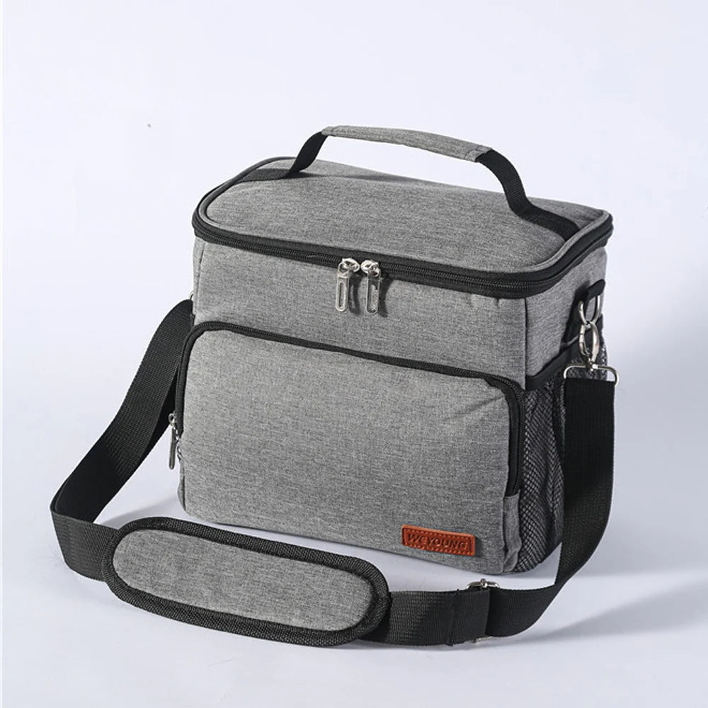 Insulated Thermal Shoulder Lunch Bag with Waterproof Lining