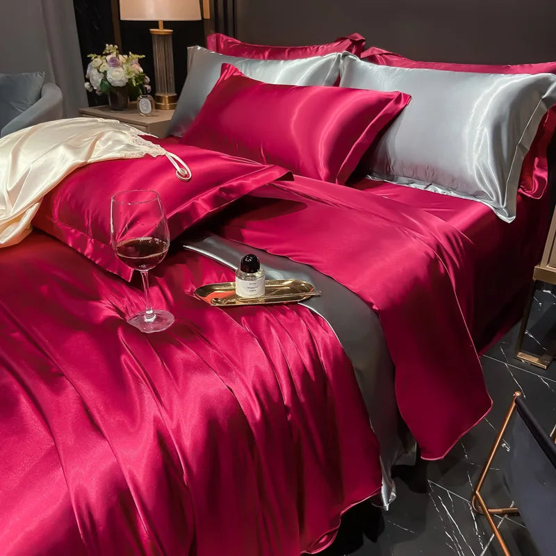 Housse de Couette en Satin de Soie Premium