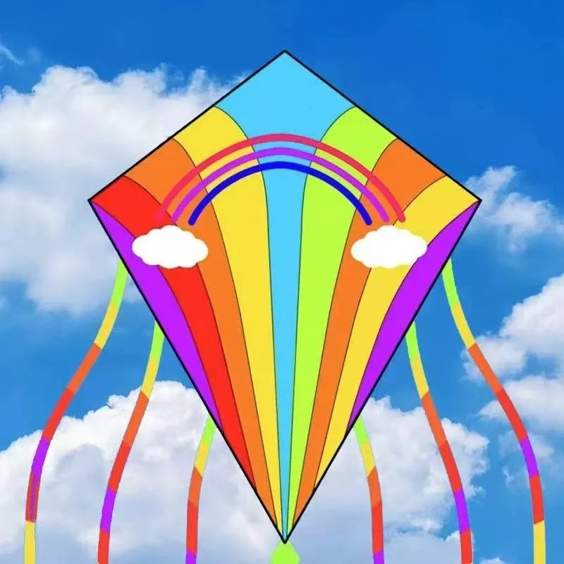 Colorful Rainbow Nylon Kites with 100m Line